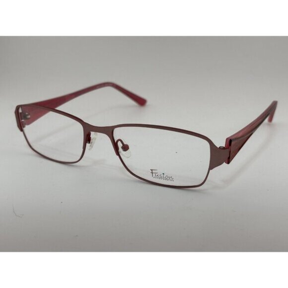 Fusion - F367 C2 53-17-135 Pink Plastic Rectangle Glasses Frames - Picture 1 of 7